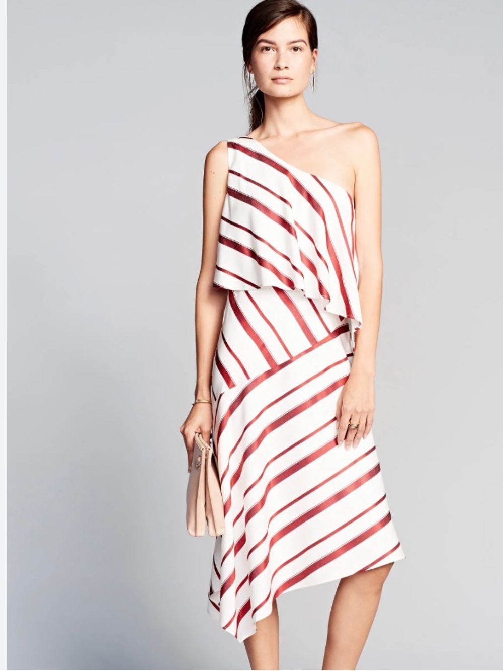Banana Republic One-Shoulder Asymmetrical Stripe Dress – Size 2 – NWT